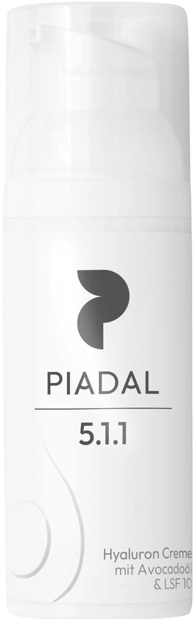 Detailansicht der PIADAL Hyaluron Creme mit Avocadoöl und LSF 10 im minimalistischen Verpackungsdesign